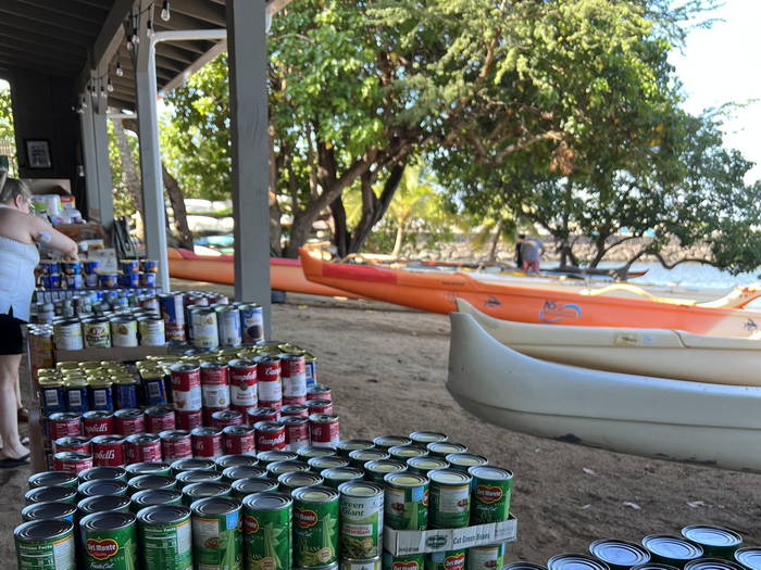 Food collected in support of Manu O Kei Kai Canoe Club